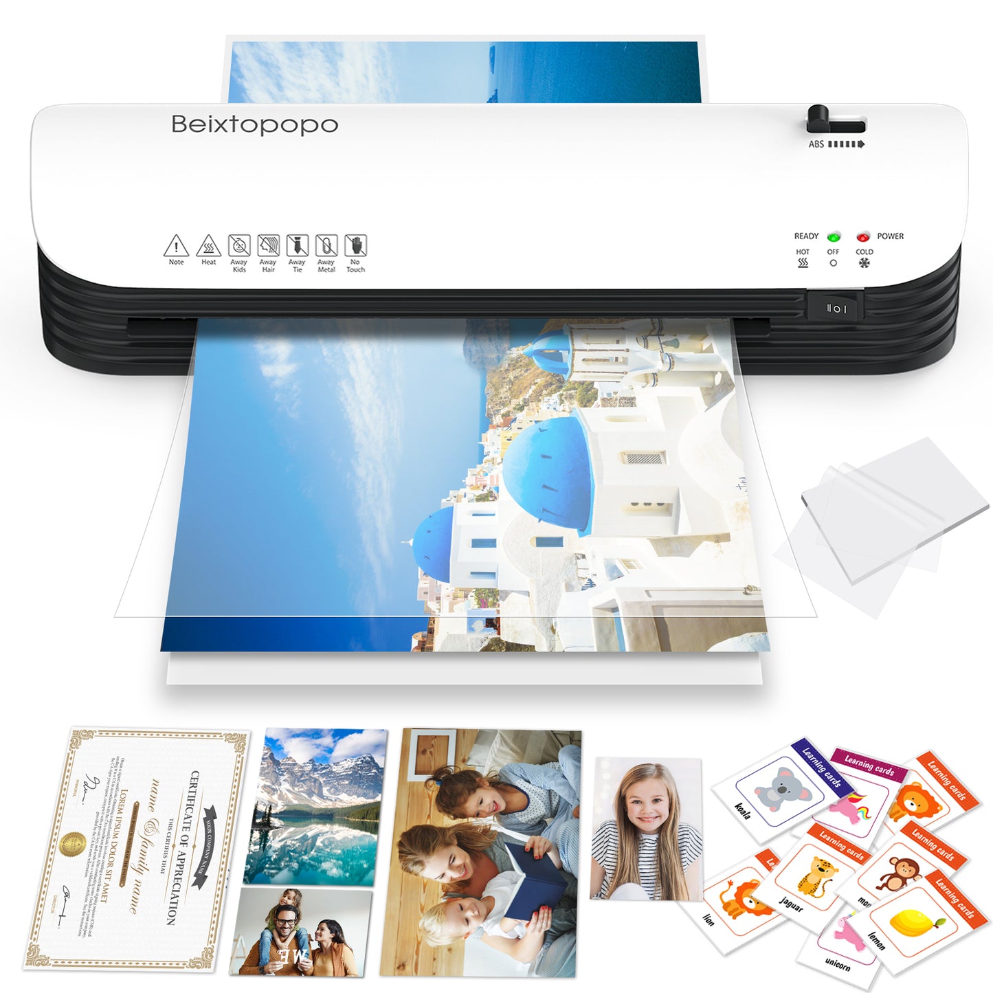 Thermal Laminator, 8.5x11 Laminator, 9 Inch Laminator Machine with 12 Laminating Sheets, A4/A5/A6 Personal Hot Cold Laminating Machine for Home School Teachers Office, Anti-Jam