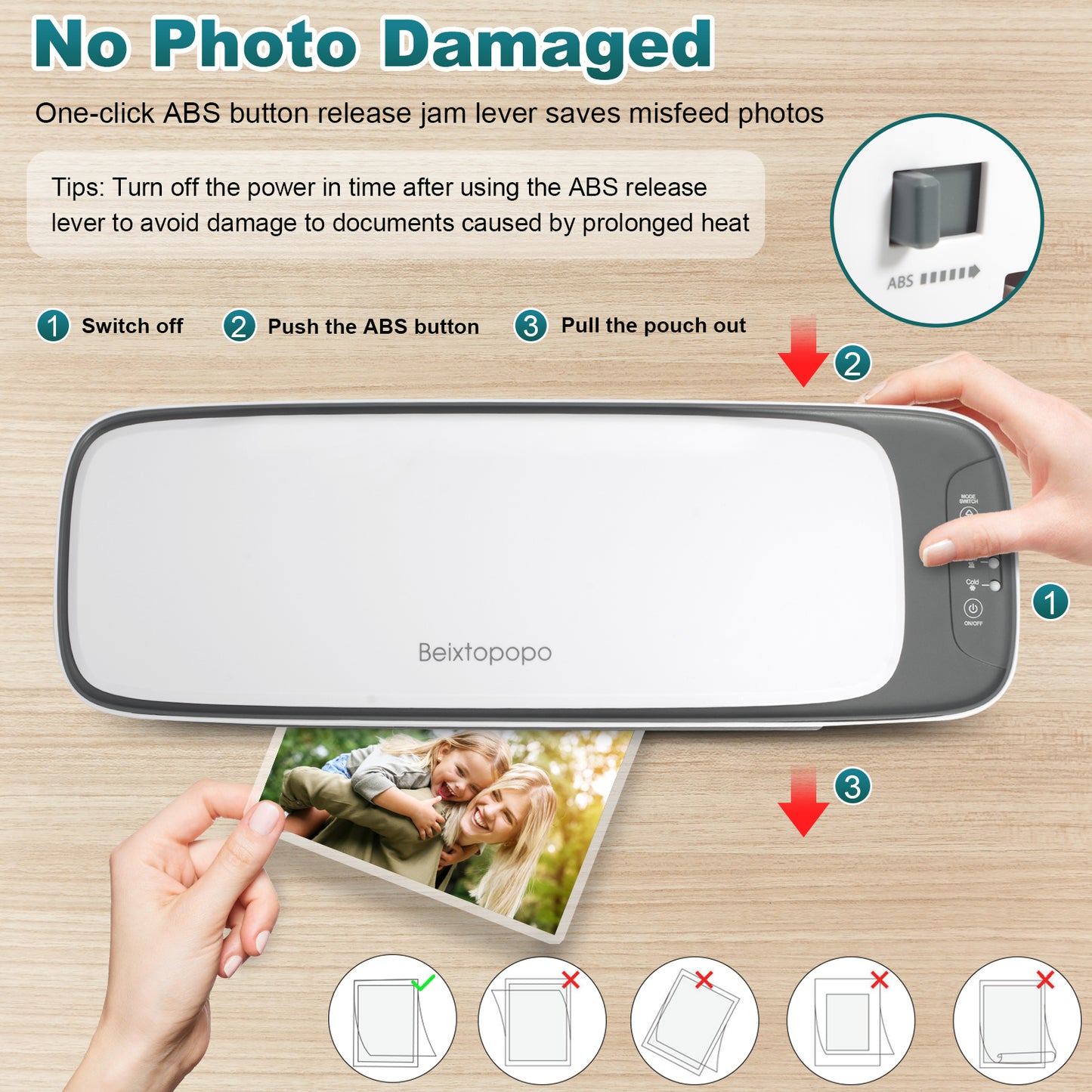 Laminator, 1Min Fast Heat-Up A3 Laminator Machine, 6 in 1 Personal Thermal Laminator with 40 Laminating Pouches A3 A4 A5 4R 3R 2R, 13Inch Laminating Machine for Office School Home Use