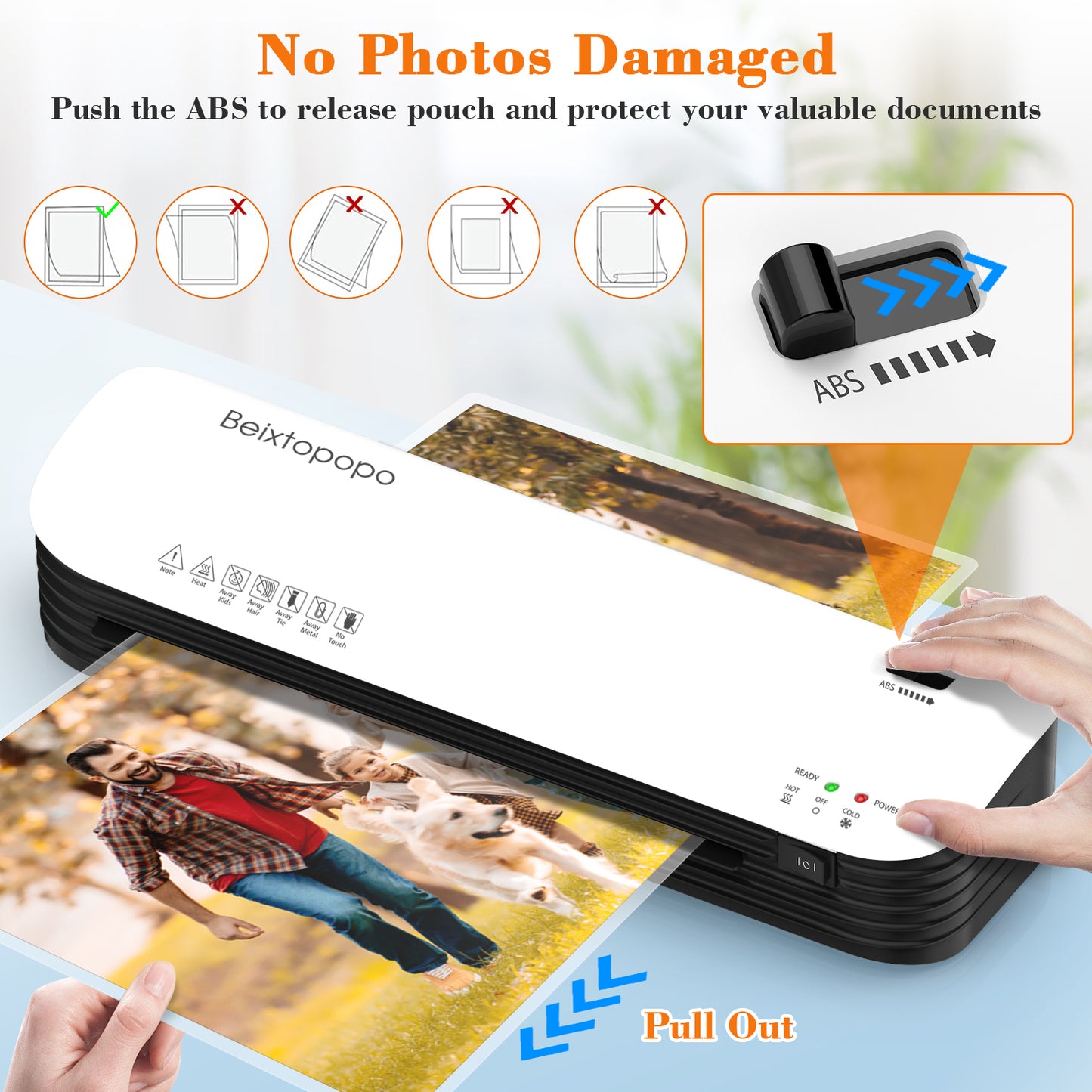 Laminator Machine, 9 Inch Thermal Laminator, Beixtopopo A4/A5/A6 Personal Laminator Machine with Laminating Sheets, 6 in 1 Heating Laminate Machine for Home School Office, Silent