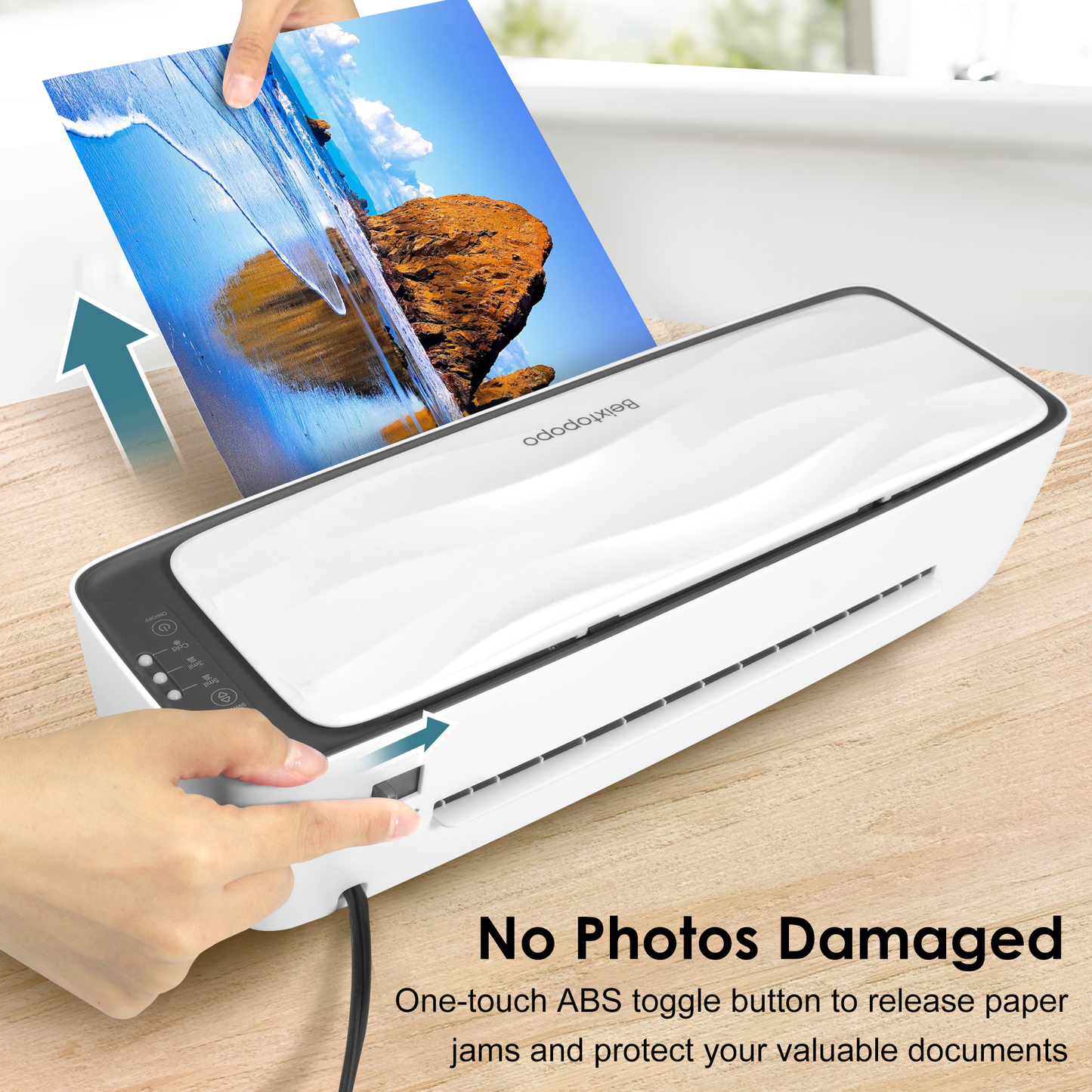 Laminator, A4 Laminator Machine, 9 Inch Cold-Thermal Laminator with 20 Pouches Sheets, 4-in-1 Personal Desktop Laminating Machine Built in Paper Cutter, Corner Rounder, Hole Puncher and Iron Ring